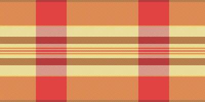 Household check pattern background, folk texture textile fabric. Other plaid seamless tartan in red and yellow colors. vector