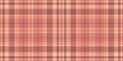 Factory pattern texture textile, 30s fabric background check. Hippie seamless tartan plaid in red and orange colors. vector