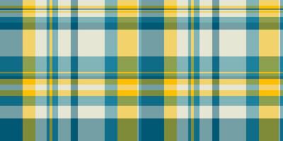 Endless plaid texture check, independence day tartan seamless pattern. Britain textile background fabric in cyan and lime colors. vector