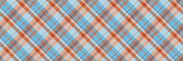 Factory seamless plaid, online background fabric pattern. Silky tartan texture textile check in pastel and orange colors. vector