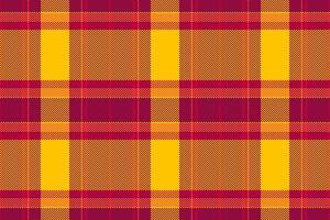 King tartan textile , ragged background texture seamless. Checker plaid check pattern fabric in pink and golden poppy colors. vector