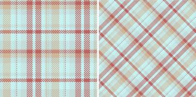 plaid fabric of pattern textile texture with a tartan background check seamless. Set in retro colors. Stylish gingham patterns for clothing. vector