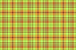 Summertime seamless background pattern, velvet fabric tartan textile. Rectangle texture plaid check in green and red colors. vector