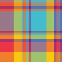 Full fabric texture textile, ornamental background check. Good seamless plaid pattern tartan in orange and pastel colors. vector