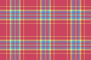Relief plaid tartan pattern, silky check seamless. Isolation textile background fabric texture in red and yellow colors. vector