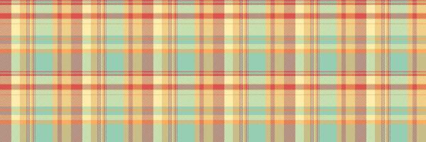 Rich textile tartan background, throw pattern plaid fabric. Thread check texture seamless in light and yellow colors. vector