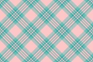 1970s texture fabric background, tattersall plaid textile tartan. Bag check seamless pattern in teal and light colors. vector