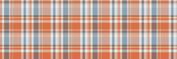 Skirt textile background tartan, direct texture check. Peach fabric seamless pattern plaid in orange and light colors. vector