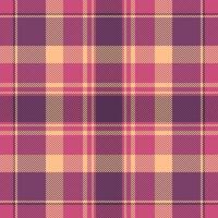 Holiday fabric texture plaid, selection tartan background. Thanksgiving pattern seamless textile check in pink and orange color vector