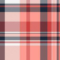 Tile plaid fabric , rectangle tartan check textile. T-shirt background texture pattern seamless in red and white colors. vector
