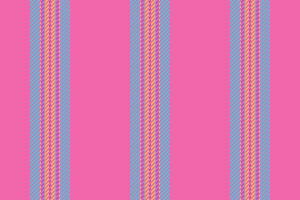 Rustic stripe texture textile, harvest vertical seamless. Invitation fabric lines background pattern in pink and cyan colors. vector