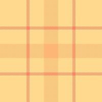 Repetitive plaid check, costume fabric texture textile. Fancy background tartan seamless pattern in amber and orange colors. vector