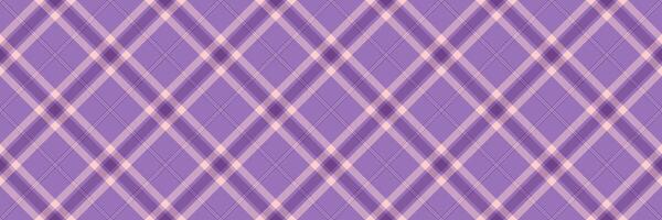 Repeat textile check fabric, sensual plaid tartan texture. Filigree background seamless pattern in violet and light colors. vector