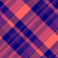 Scratch fabric seamless, small check texture tartan. Kilt textile background plaid pattern in red and blue colors. vector