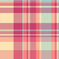 Ethnic check pattern textile, ceremony tartan fabric seamless. Slim plaid background texture in red and moccasin colors. vector