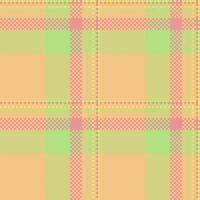Calm textile pattern check, silk tartan seamless. Model texture fabric plaid background in amber and green colors. vector
