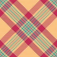 Seamless background check of plaid textile with a tartan texture fabric pattern. vector