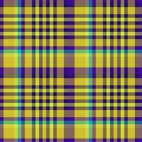Damask seamless tartan, kitchen plaid background texture. Textured pattern check fabric textile in yellow and indigo colors. vector