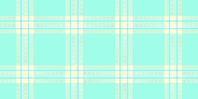 Coloured seamless tartan texture, filigree plaid pattern. Kid fabric check textile background in teal and light yellow colors. vector