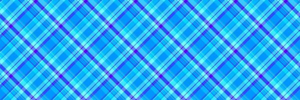 Guy check texture seamless, chequered textile plaid background. Party pattern tartan fabric in bright and cyan colors. vector