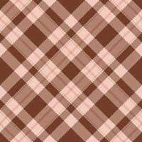 Customize fabric check, place texture background seamless. Top plaid tartan textile pattern in orange and light colors. vector