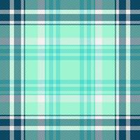 Customer plaid background tartan, frame textile fabric. Store texture pattern check seamless in mint and cyan colors. vector
