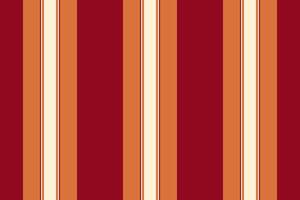 Trend stripe background textile, graphic texture vertical. Vertical seamless lines fabric pattern in orange and red colors. vector