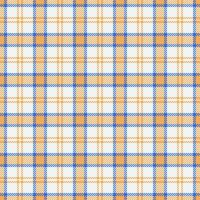 Stripe plaid check texture, repetitive textile background tartan. Post fabric seamless pattern in white and orange colors. vector