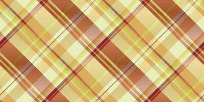 Purity plaid tartan check, scrap texture textile pattern. Trendy seamless background fabric in amber and light colors. vector