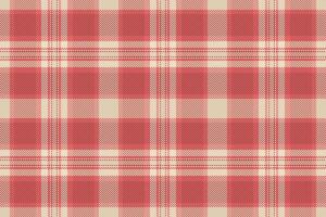 Grid seamless background, living room check texture plaid. Bed fabric tartan textile pattern in red and light colors. vector