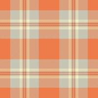 Custom tartan textile check, stroke fabric background pattern. Thanksgiving seamless texture plaid in pastel and orange colors. vector