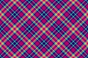 Duvet seamless tartan, day pattern textile check. Multicolor texture fabric background plaid in pink and indigo colors. vector