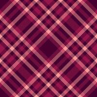 Tiny background check pattern, youth tartan seamless. Underwear textile fabric plaid texture in dark and pink colors. vector