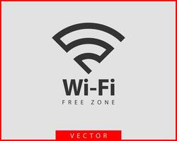 Free wi fi icon. Connection zone wifi symbol. Radio waves signal. vector