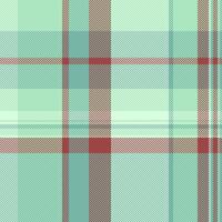 Male tartan texture, tissue check fabric pattern. Dreamy background seamless plaid textile in light and teal colors. vector