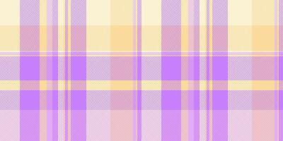 Real textile texture seamless, cool pattern background plaid. Nobility tartan check fabric in violet and papaya whip colors. vector