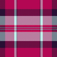Dining plaid tartan pattern, newborn background textile check. Long seamless texture fabric in pink and light colors. vector