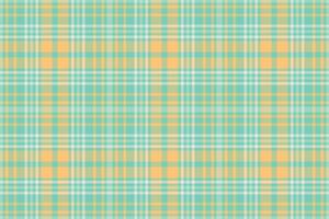 Domestic background check, subtle tartan seamless textile. Printout fabric plaid pattern texture in teal and orange colors. vector