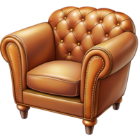 Sofa with Button Tufted Cartoon Object png