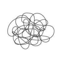 Hand drawn tangle scrawl sketch or black line spherical abstract scribble shape. vector
