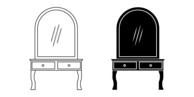 dressing table icon set isolated on white background vector