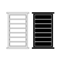 Jalousie window icon set isolated on white background vector