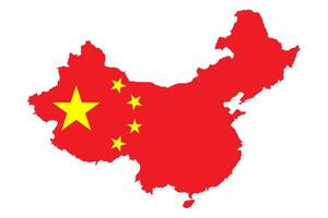China flag map contour illustration vector