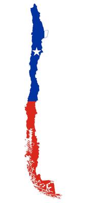 Chile flag map contour illustration