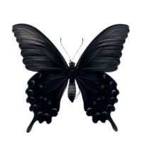 A beautiful butterfly silhouette with delicate wings, isolated on a transparent background png