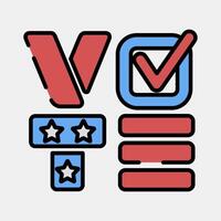 Icon vote sign. USA general election elements. Icons in filled line style. Good for prints, posters, infographics, etc. vector