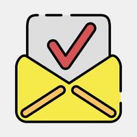 Icon absentee voting. USA general election elements. Icons in filled line style. Good for prints, posters, infographics, etc. vector