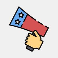 Icon campaign. USA general election elements. Icons in filled line style. Good for prints, posters, infographics, etc. vector