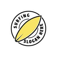 surf logo design concept idea with label circle vector