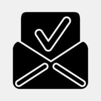 Icon absentee voting. USA general election elements. Icons in glyph style. Good for prints, posters, infographics, etc. vector